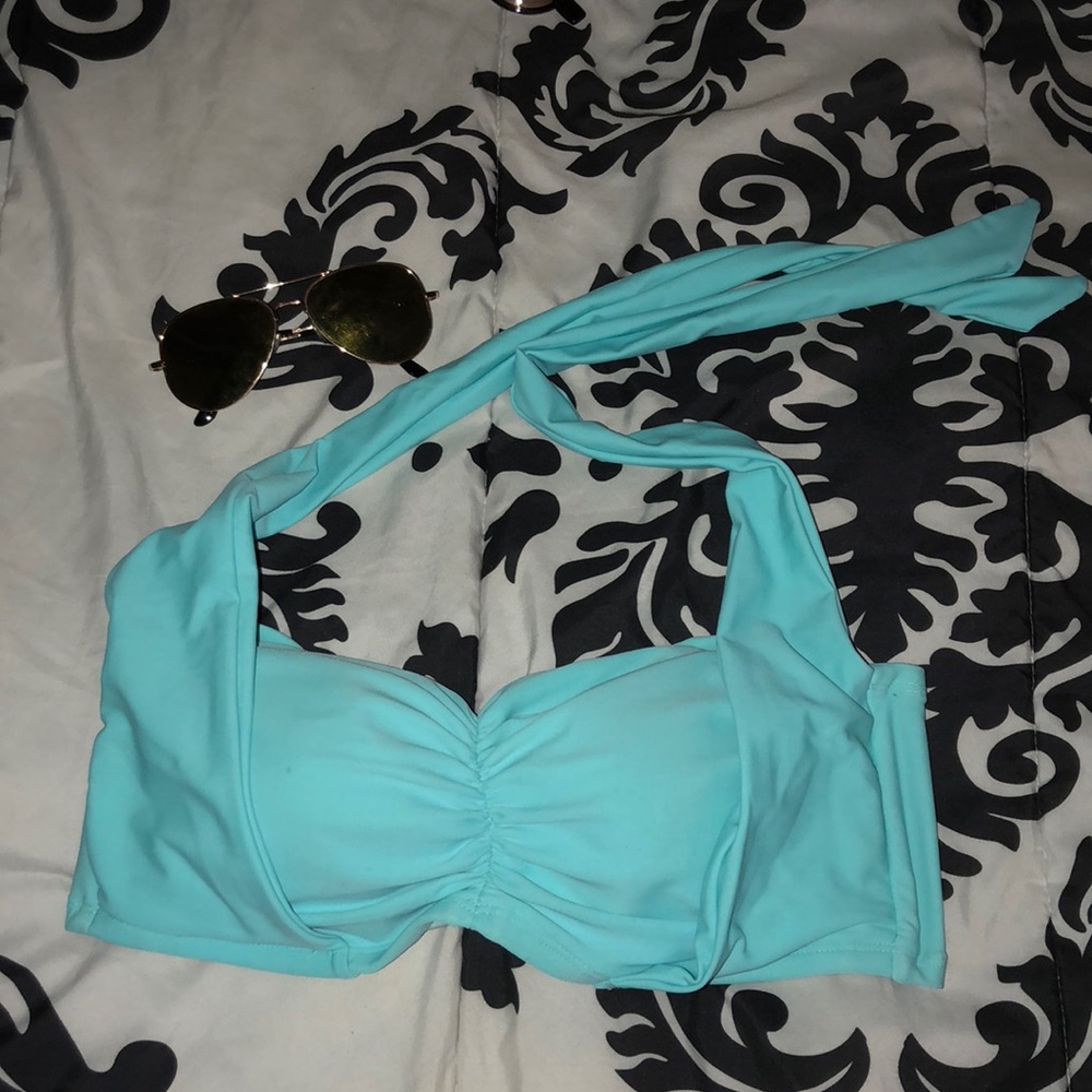Forever 21 Plus Swim Top Pale Blue